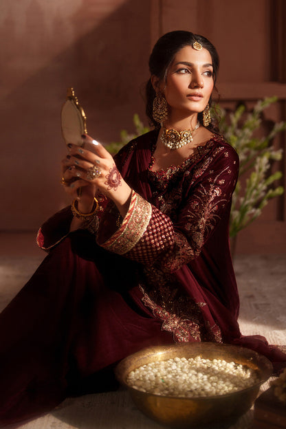 Iznik | Velvet 25 | IV-55 Embroidered Velvet - Formal Dress - available at Maria Faisal in UK and USA.