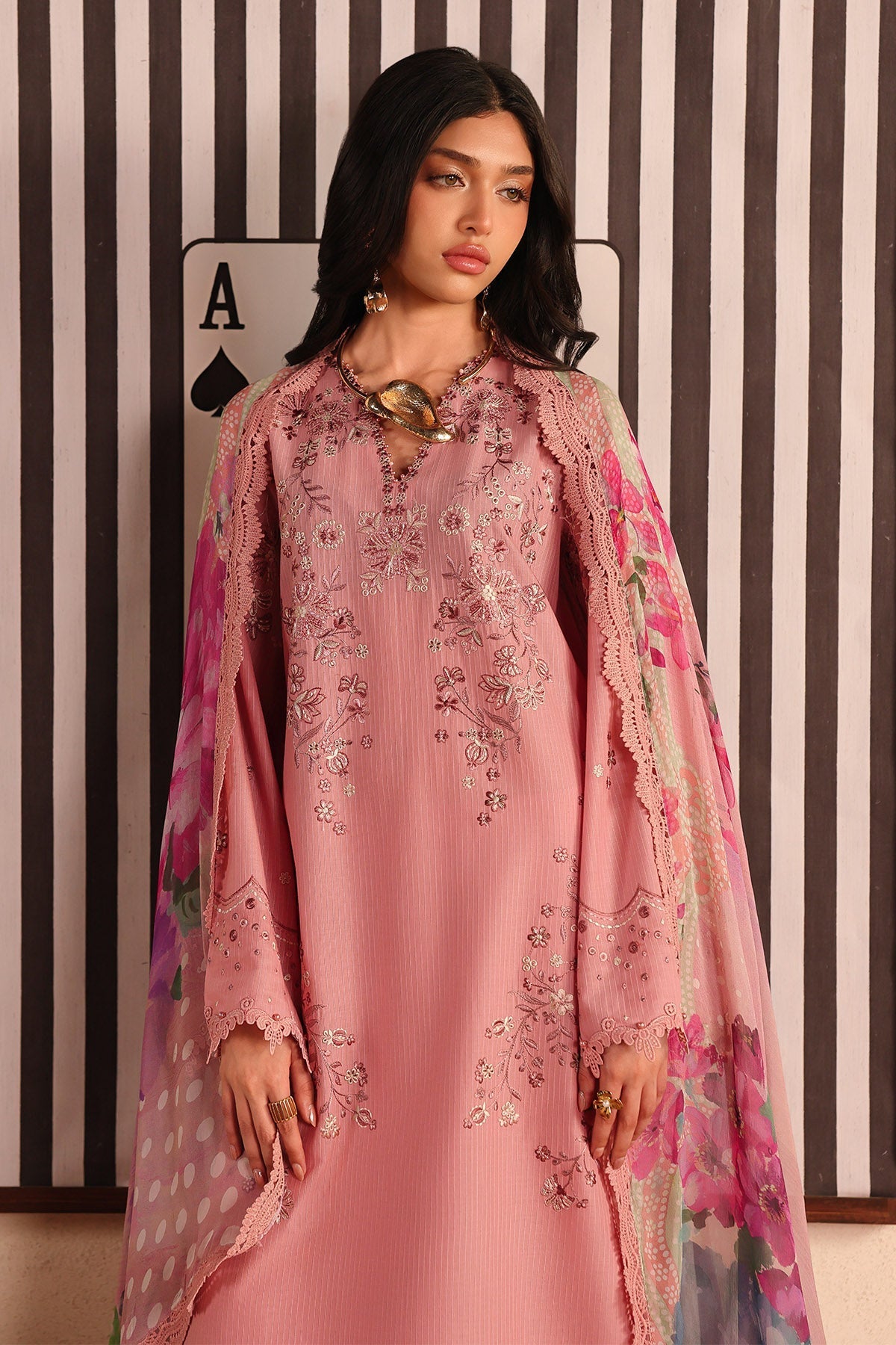 Nureh | Raha Lawn | NE-249 - Luxury Dress - available at Maria Faisal in UK and USA.
