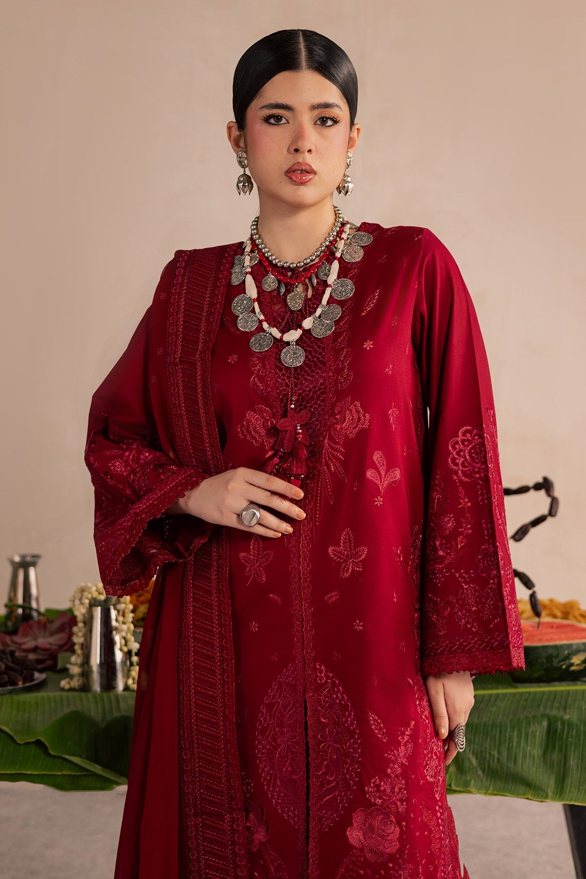 Nureh | Shades of Summer | NP-789 - Luxury Dress - available at Maria Faisal in UK and USA.