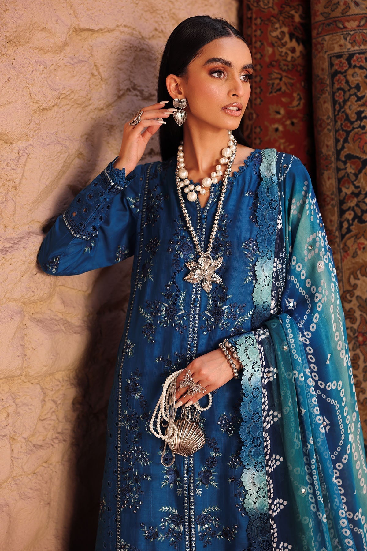 NE-160 – authentic Pakistani dress from the Bazaar Luxe 25 collection for women in the UK