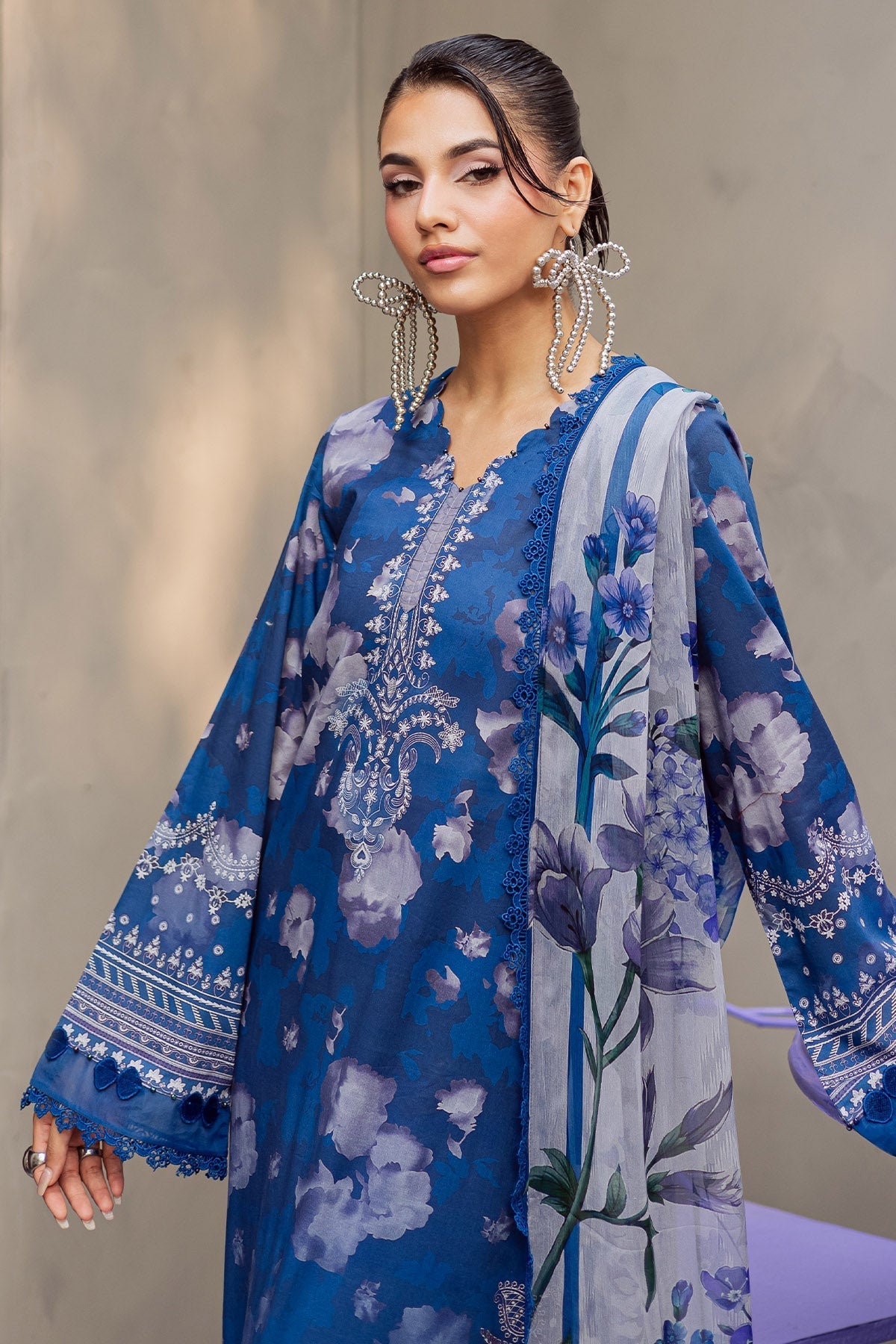 Nureh | Signature Prints 26 | SP-157 - Luxury Dress - available at Maria Faisal in UK and USA.