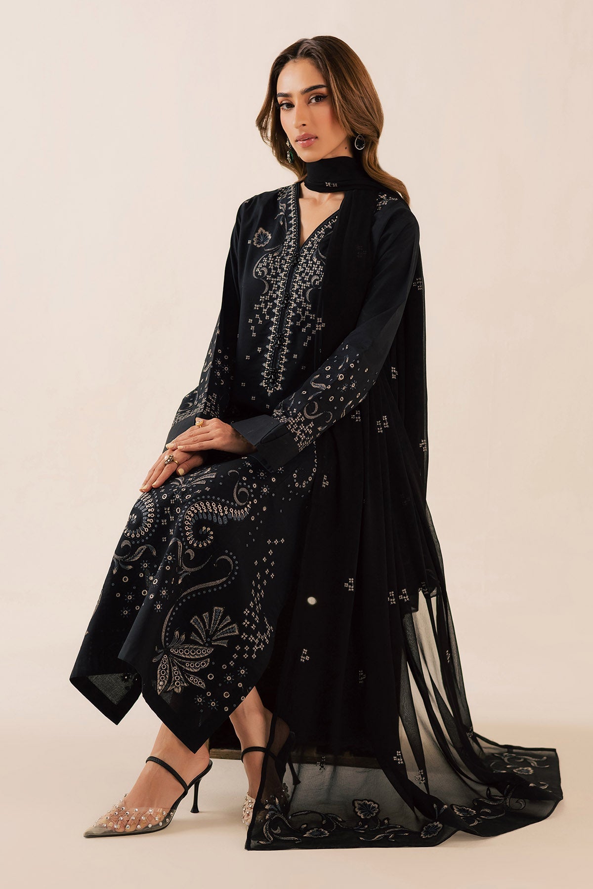 Nureh | Shades of Summer | NP-752 - Luxury Dress - available at Maria Faisal in UK and USA.