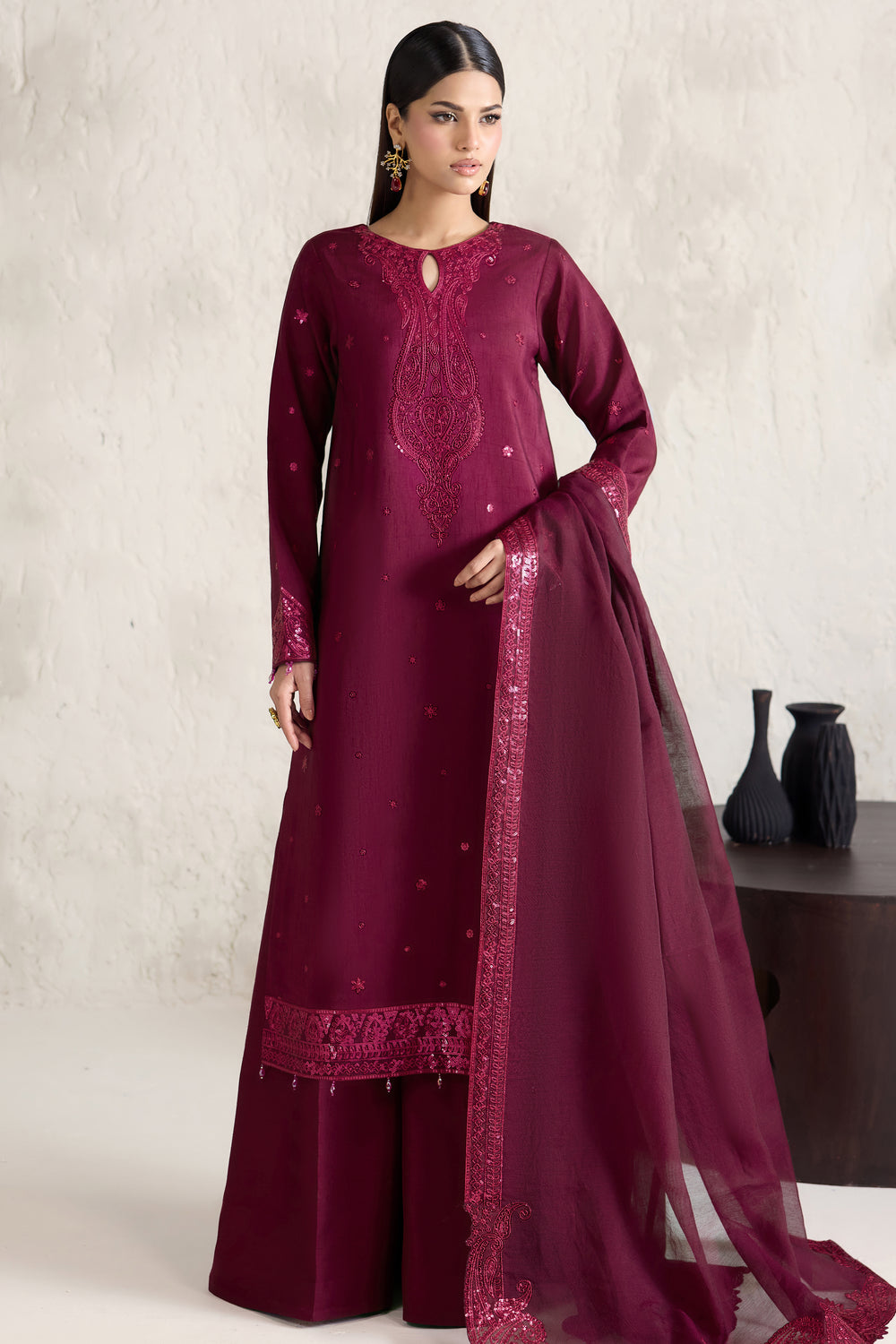 Farasha | Formals 26 | Fuchsia Glow - Formal Dress - available at Maria Faisal in UK and USA.