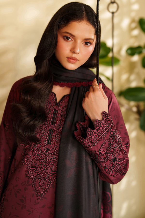 Farasha | Meline Premium Viscose 25 | Sable Bloom - Luxury Dress - available at Maria Faisal in UK and USA.