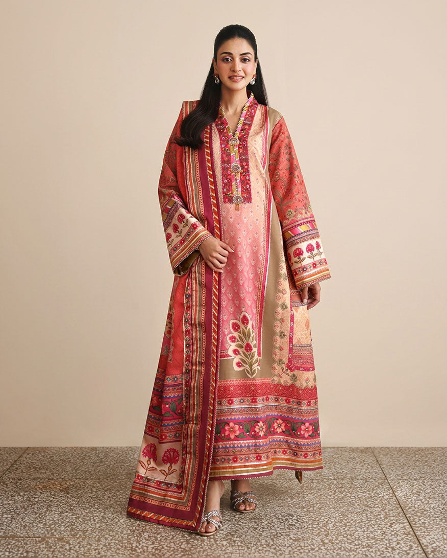 Mushq | Nirvana Anmol Edit | Rose Mood - Luxury Dress - available at Maria Faisal in UK and USA.