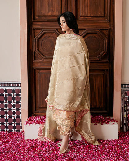 Mushq | Sunehri Lama Silk | Parisa - Formal Dress - available at Maria Faisal in UK and USA.