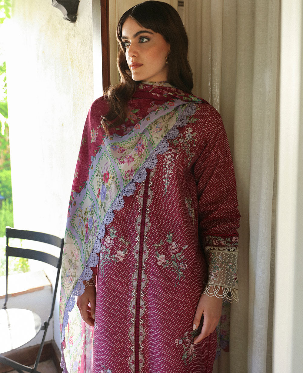 Republic Womenswear | Aylin Summer Lawn 24 | Fleur (D2-A) - Designer Dress with Intricate embroidery and embellishments. Shop elegent wedding dress at Maria Faisal.