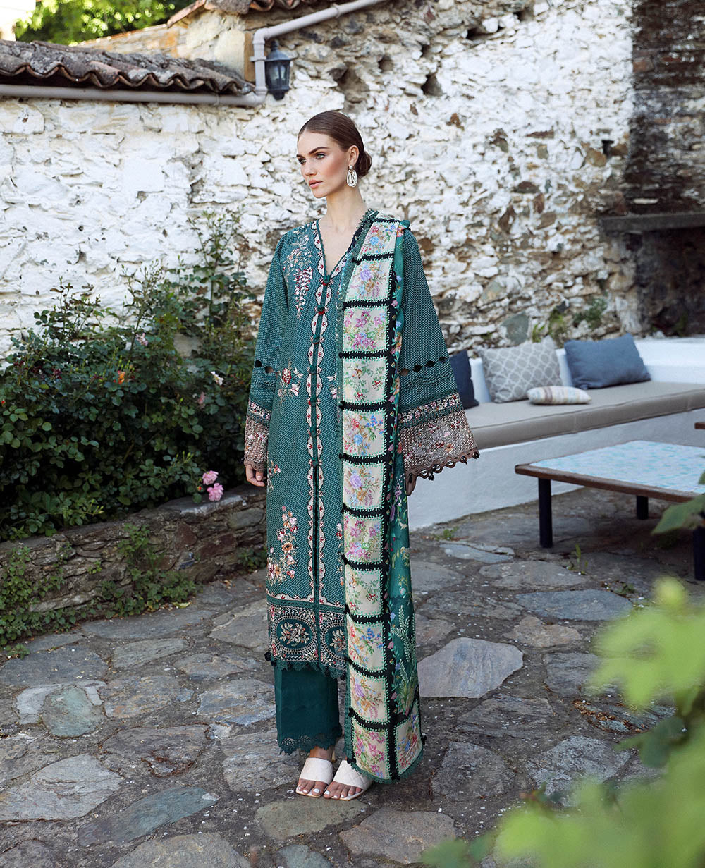 Republic Womenswear | Aylin Summer Lawn 24 | Fleur (D2-B) - Designer Dress with Intricate embroidery and embellishments. Shop elegent wedding dress at Maria Faisal.