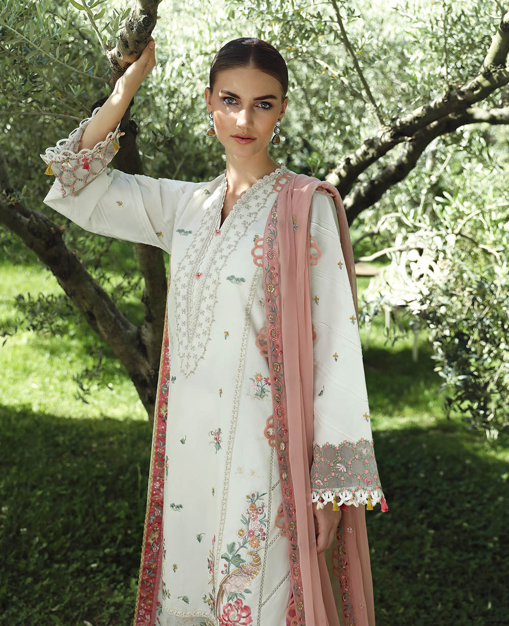 Republic Womenswear | Aylin Summer Lawn 24 | Camellia (D3-B) - Designer Dress with Intricate embroidery and embellishments. Shop elegent wedding dress at Maria Faisal.