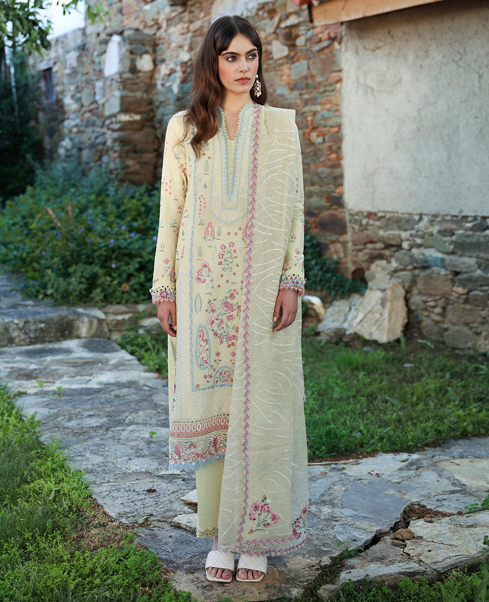 Republic Womenswear | Aylin Summer Lawn 24 | Ezel (D7-B) - Designer Dress with Intricate embroidery and embellishments. Shop elegent wedding dress at Maria Faisal.