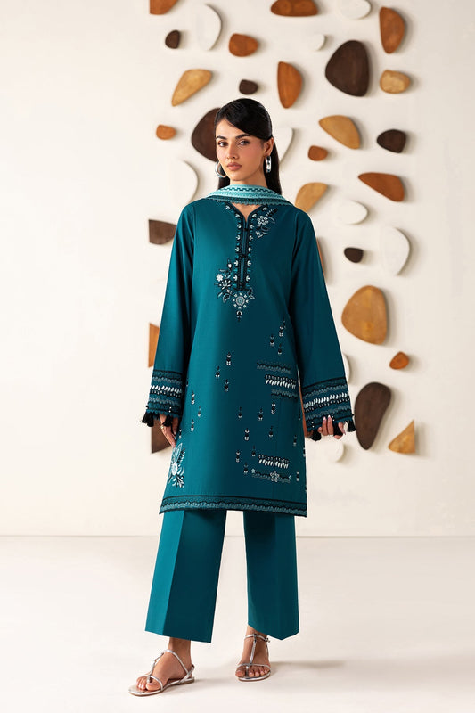 Farasha | Summer Melody 26 | Arctic Teal - Casual Dress - available at Maria Faisal in UK and USA.