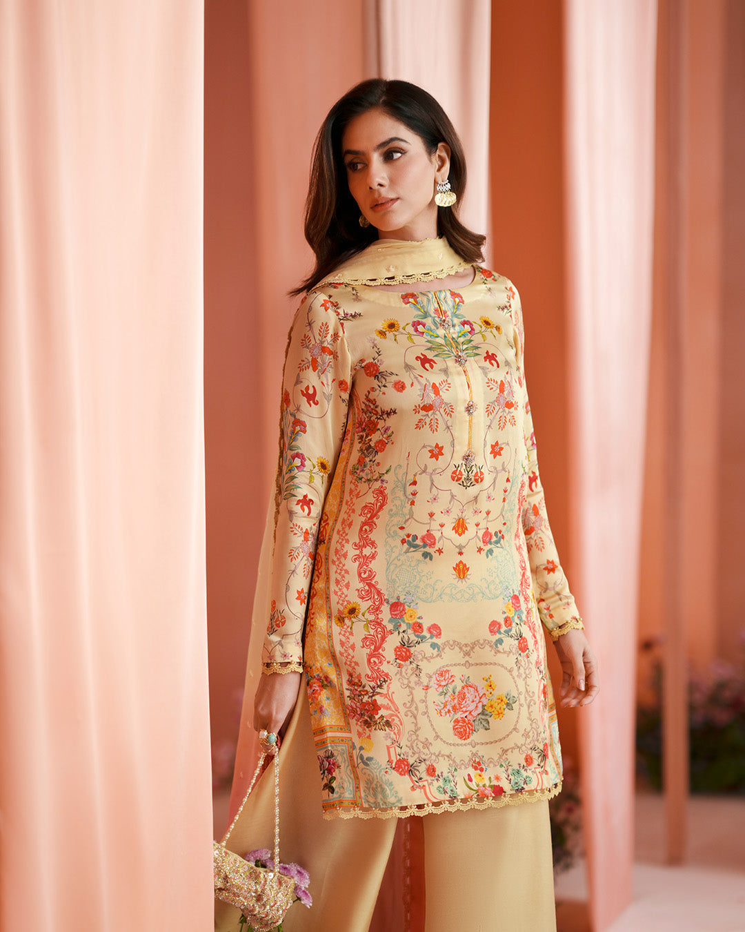 Faiza Saqlain | Roim Silk Edit | Resal - Luxury Dress - available at Maria Faisal in UK and USA.