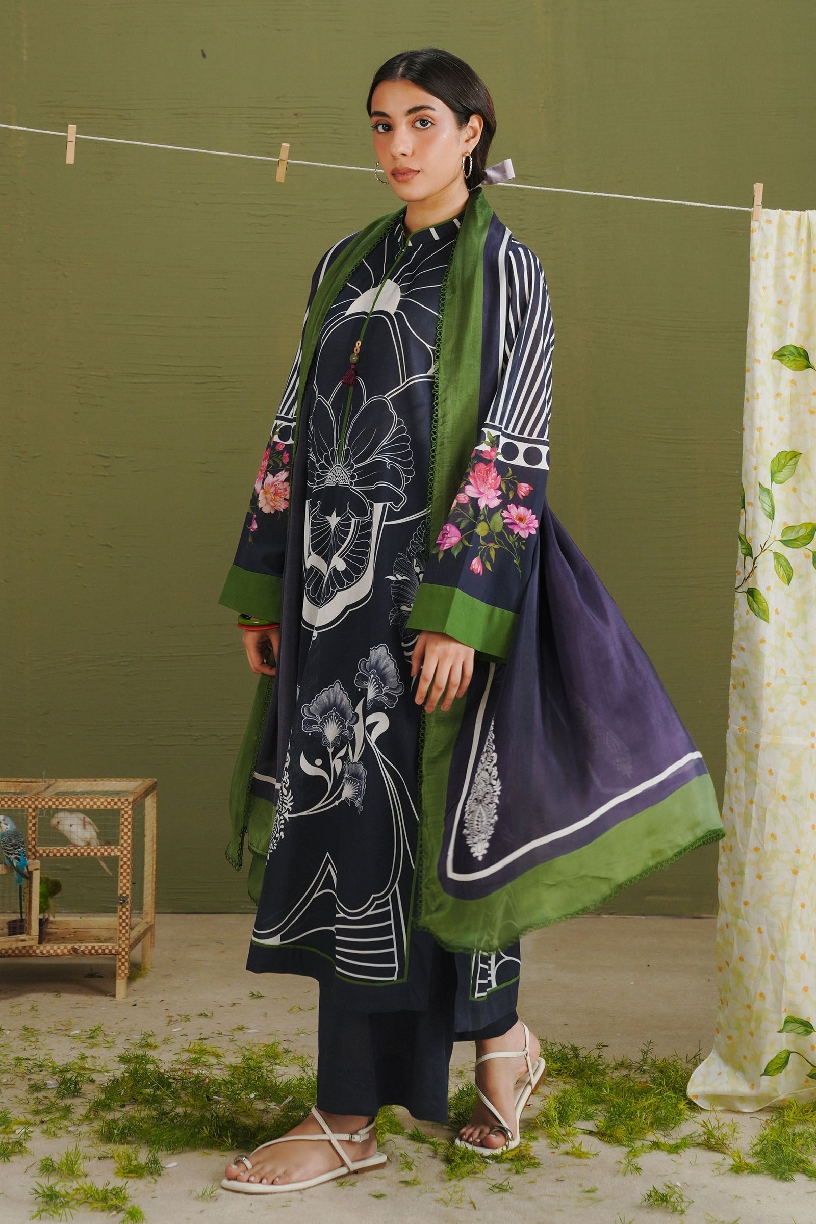 Zara Shahjahan | Coco Prints 26 | Raya-10B - Casual Dress - available at Maria Faisal in UK and USA.