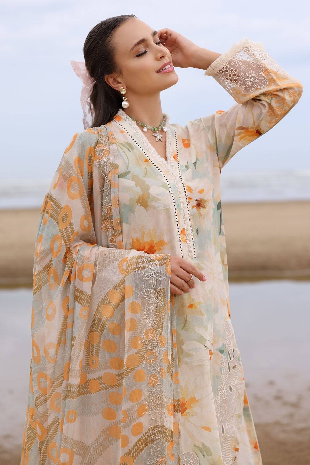 Nureh | Gardenia Embroidered Lawn 25 | NSG-169 by Maria Faisal - Registered Vendor of : Nureh - type : Ladies Clothes - 100% original wedding dresses