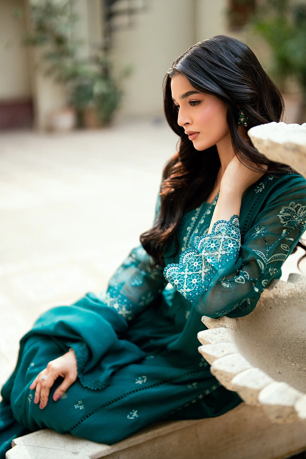 Azure | Vogue Formals | Emerald Empress - Formal Dress - available at Maria Faisal in UK and USA.
