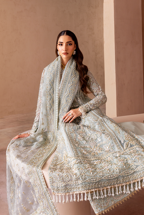 Emaan Adeel | Clay Couture | NUVRA - Formal Dress - available at Maria Faisal in UK and USA.