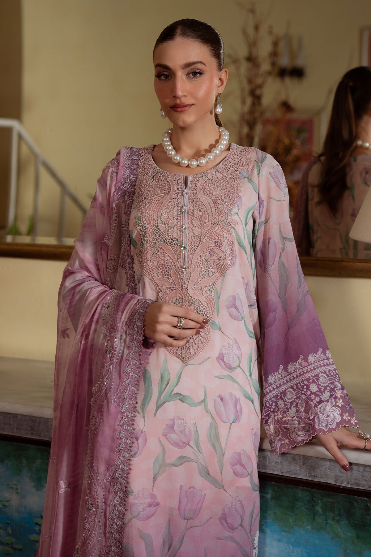 Nureh | Swiss Lawn | NS-159 - Luxury Dress - available at Maria Faisal in UK and USA.
