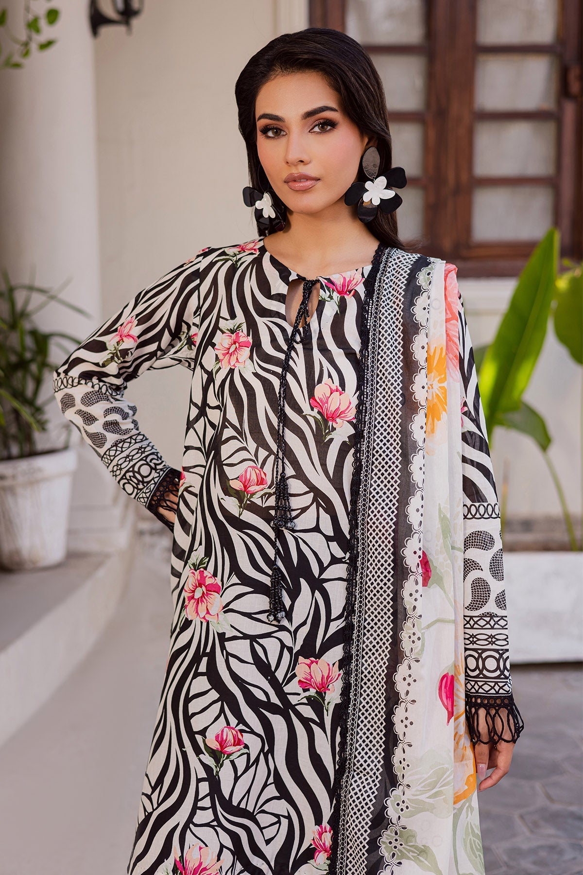 Nureh | Rania Prints | NR-08 - Casual Dress - available at Maria Faisal in UK and USA.