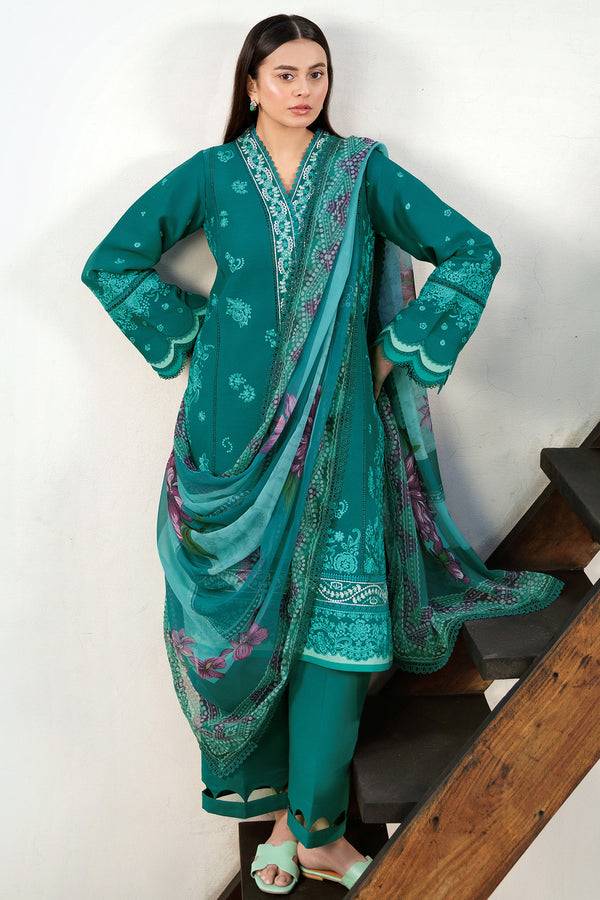 Farasha | Summer Weaves Embroidered Lawn | Dewy Teal by Maria Faisal - Registered Vendor of : Farasha - type : Ladies Clothes - 100% original wedding dresses
