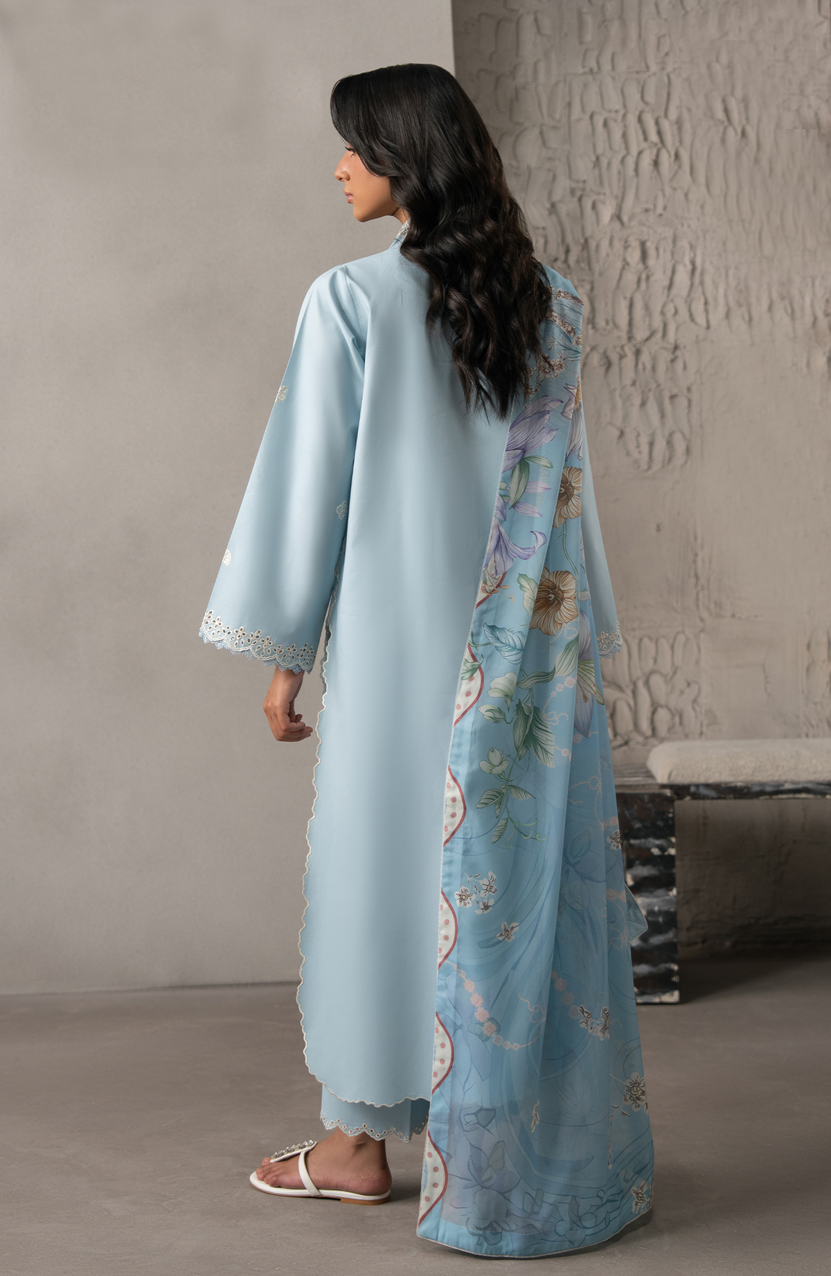 Seran | Selure Lawn | Azurae - Luxury Dress - available at Maria Faisal in UK and USA.