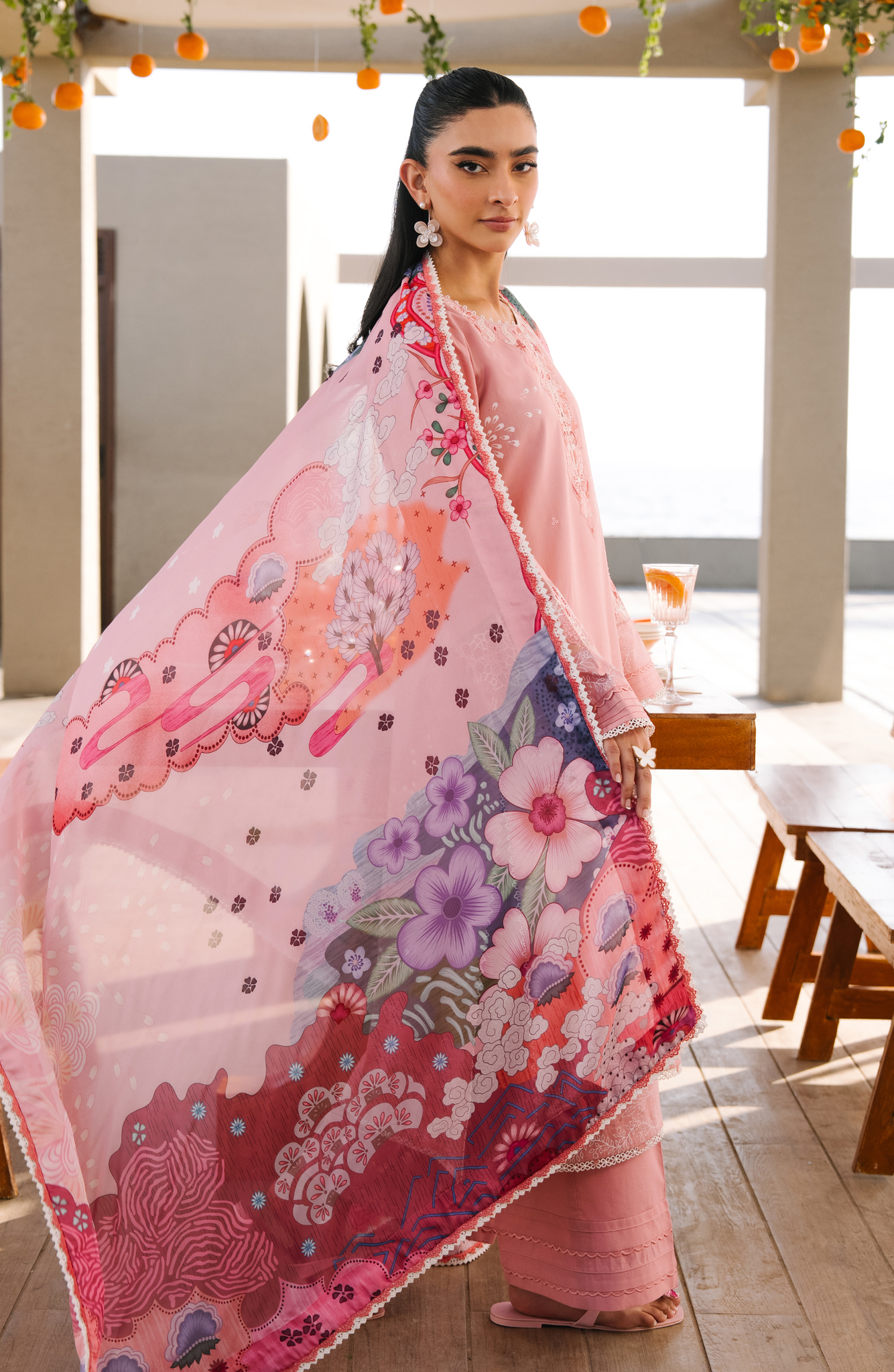 Seran | Afsanah Lawn | Ziva - Luxury Dress - available at Maria Faisal in UK and USA.