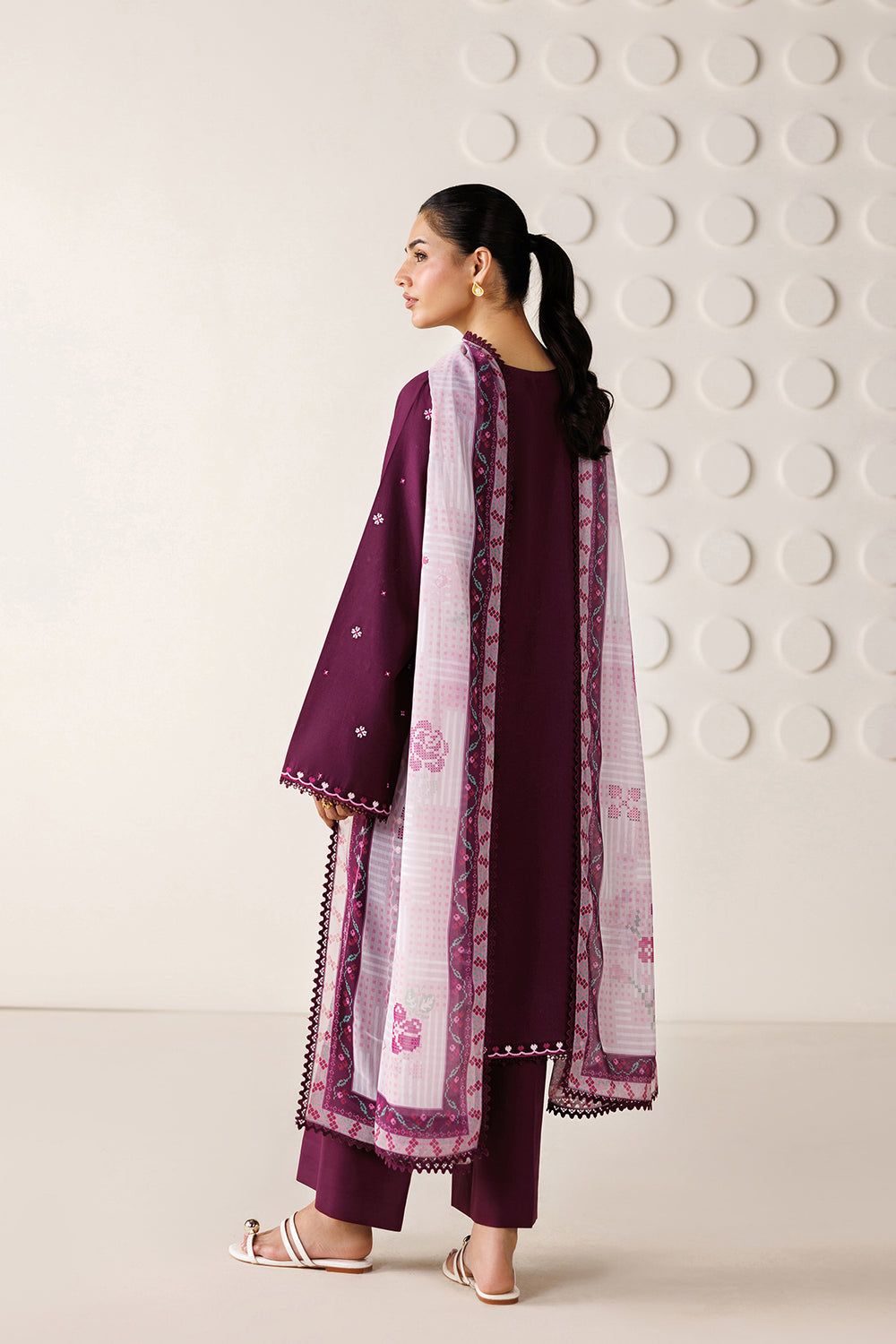 Farasha | Summer Melody 26 | Magenta Aura - Casual Dress - available at Maria Faisal in UK and USA.