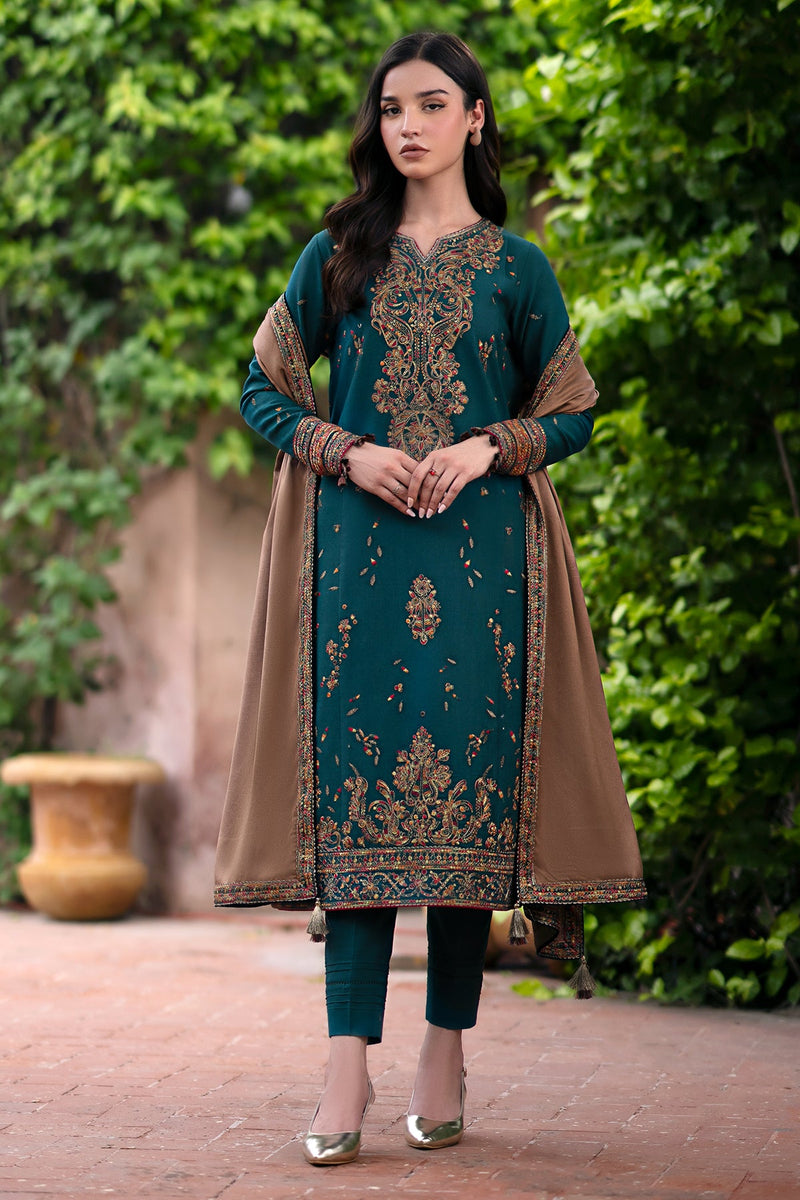 Jazmin | Winter Edition 24 | KHADDAR UW-0060 - Designer Dress with Intricate embroidery and embellishments. Shop elegent wedding dress at Maria Faisal.