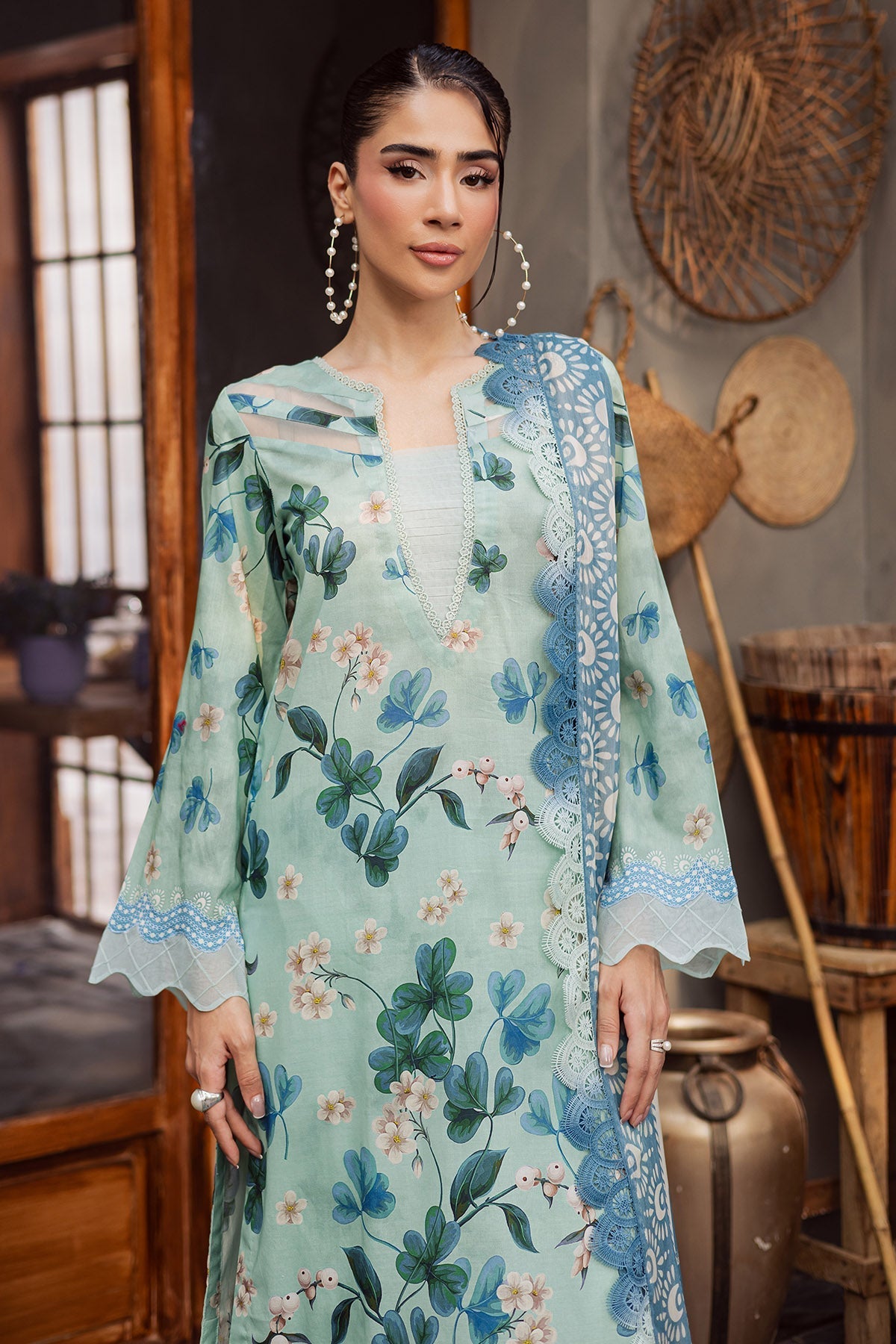 Nureh | Signature Prints 26 | SP-161 - Luxury Dress - available at Maria Faisal in UK and USA.
