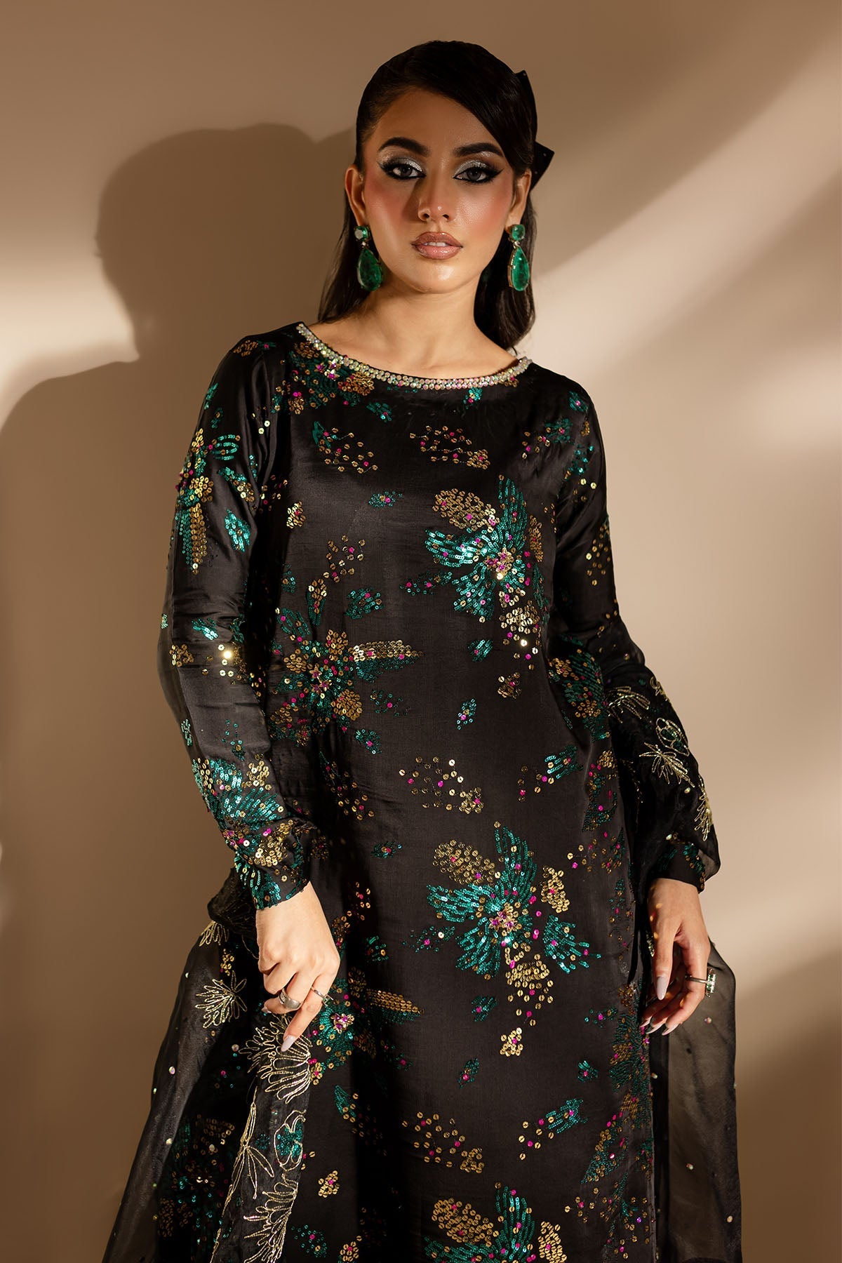 Nureh | Fancy Formals | TW-02 GOLDEN STARDUST - Ladies Clothes - Maria Faisal