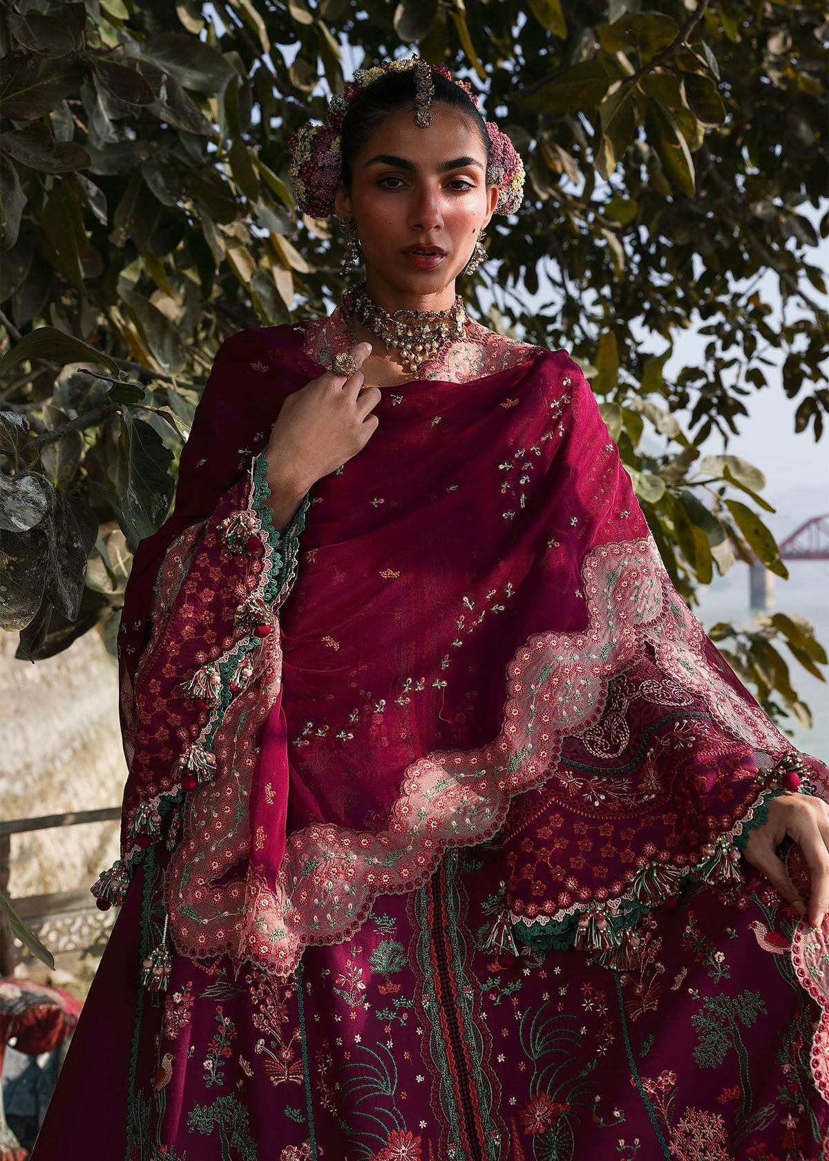 Hussain Rehar | Kalabagh Luxury Lawn 26 | Anjas - Luxury Dress - available at Maria Faisal in UK and USA.