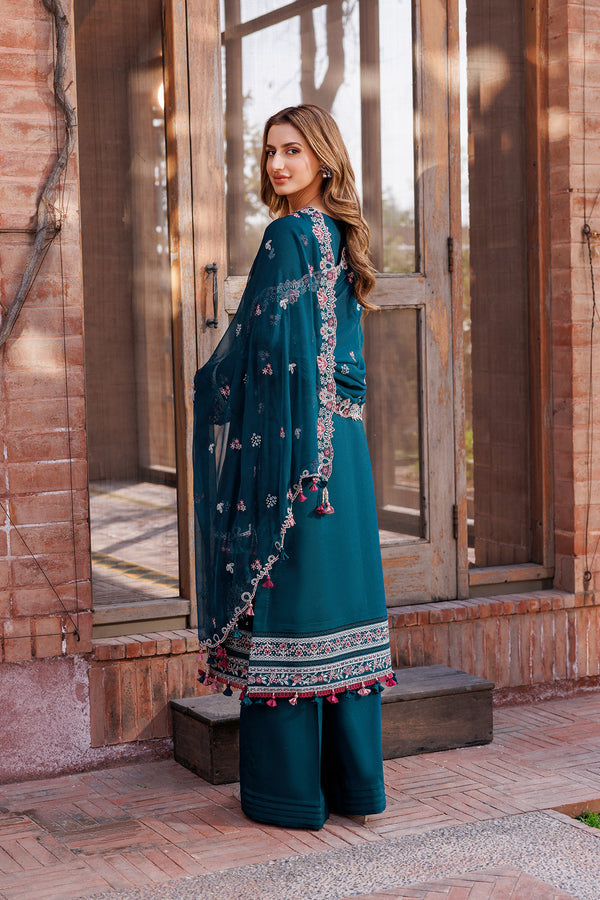 Farasha | Dastoor Embroidered Lawn SS24 | EMERALD CHARM - Waniyas