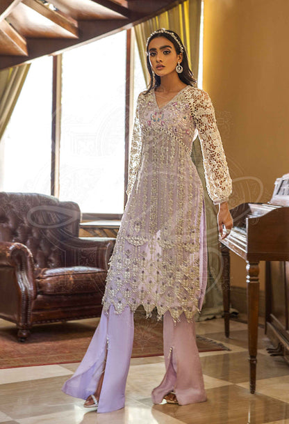 Layla Chatoor | Luxury Pret | Purple Tunic With Long Pants - Luxury Dress - available at Maria Faisal in UK and USA.