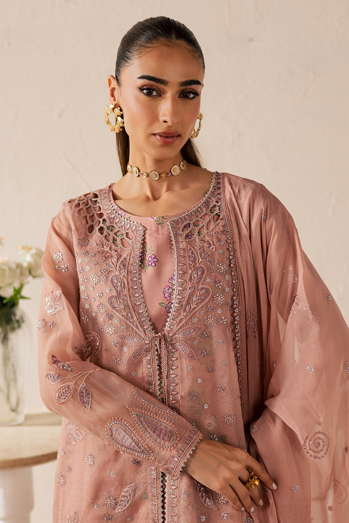 Nureh | Shades of Summer | NP-763 - Luxury Dress - available at Maria Faisal in UK and USA.