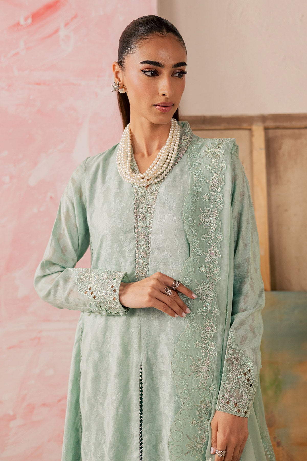 Nureh | Shades of Summer | NP-753 - Luxury Dress - available at Maria Faisal in UK and USA.
