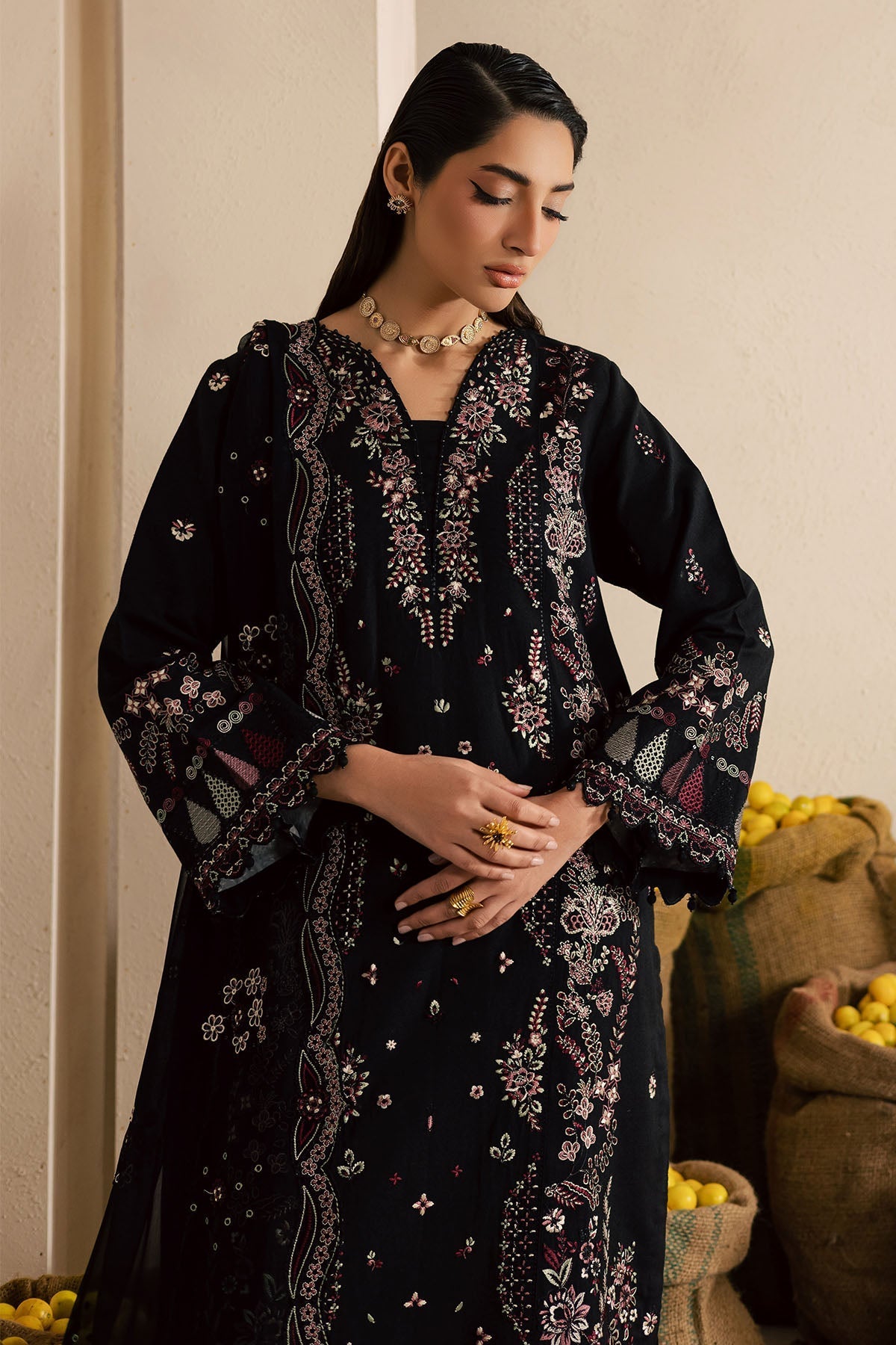 Nureh | Karandi Collection | NE-221 - Luxury Dress - available at Maria Faisal in UK and USA.