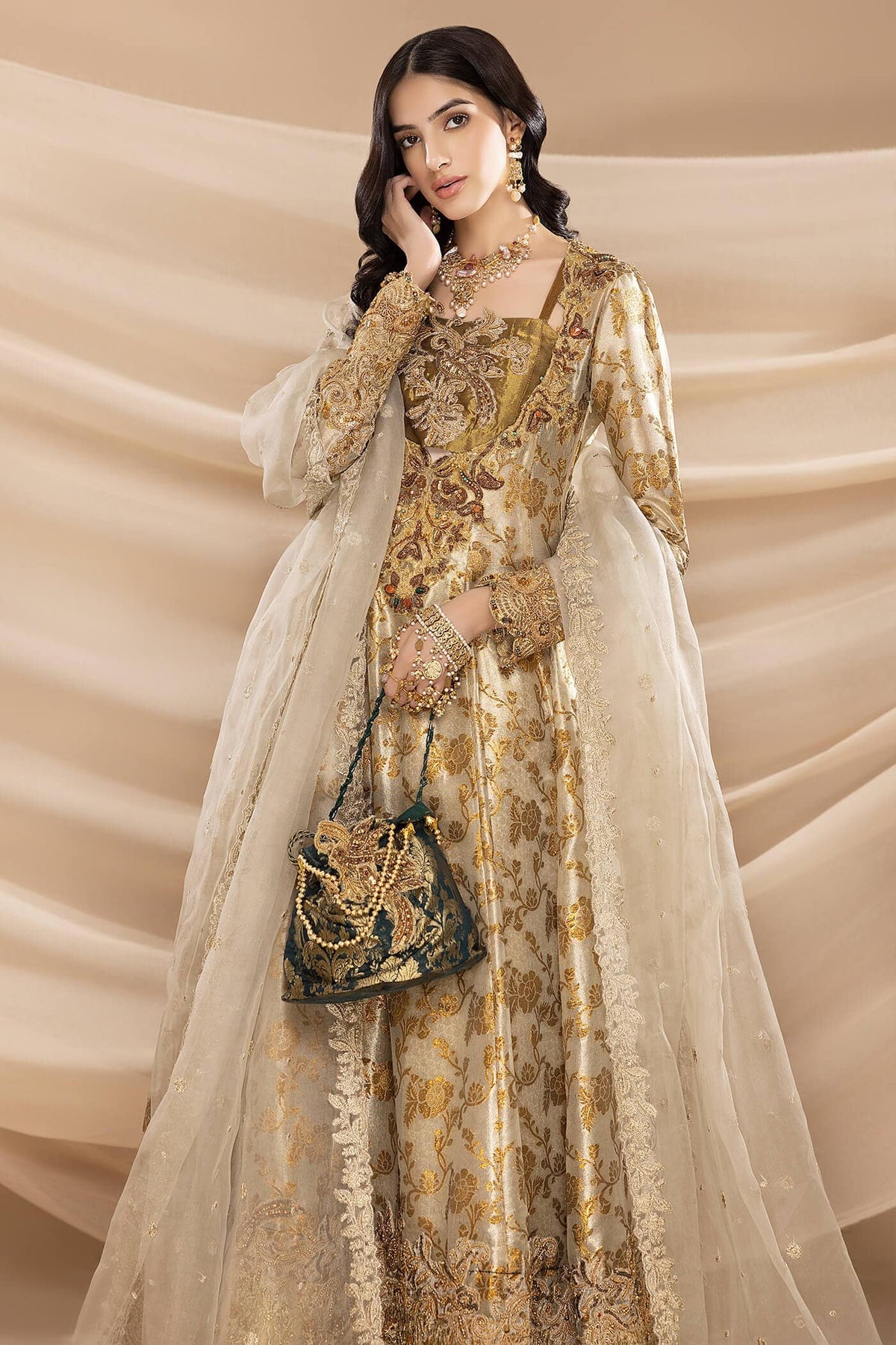 Nilofer Shahid | Shama e Mehfil | Dur-e-Nayab - Bridal Dress - available at Maria Faisal in UK and USA.