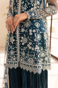 Farasha | Lu Zella Premium Formals 25 | Teal Drizzle - Ladies Clothes - Maria Faisal