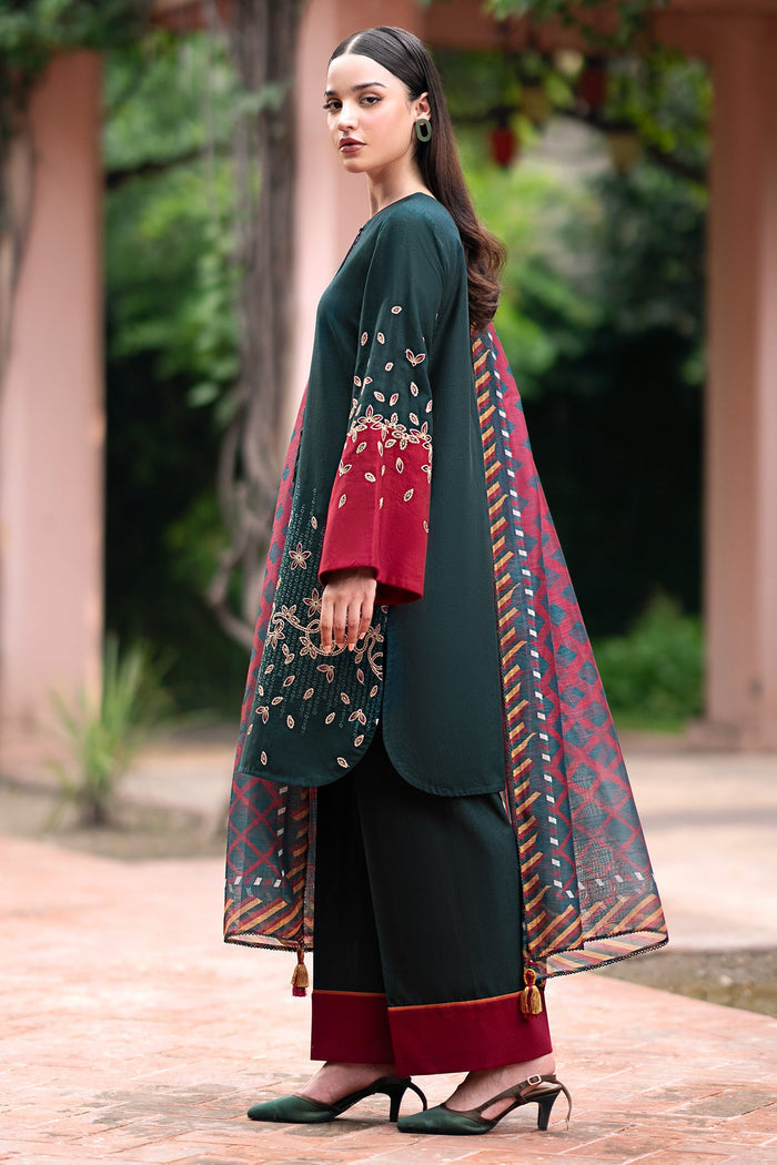 Jazmin | Winter Edition 24 | KHADDAR UW-0071 - Designer Dress with Intricate embroidery and embellishments. Shop elegent wedding dress at Maria Faisal.