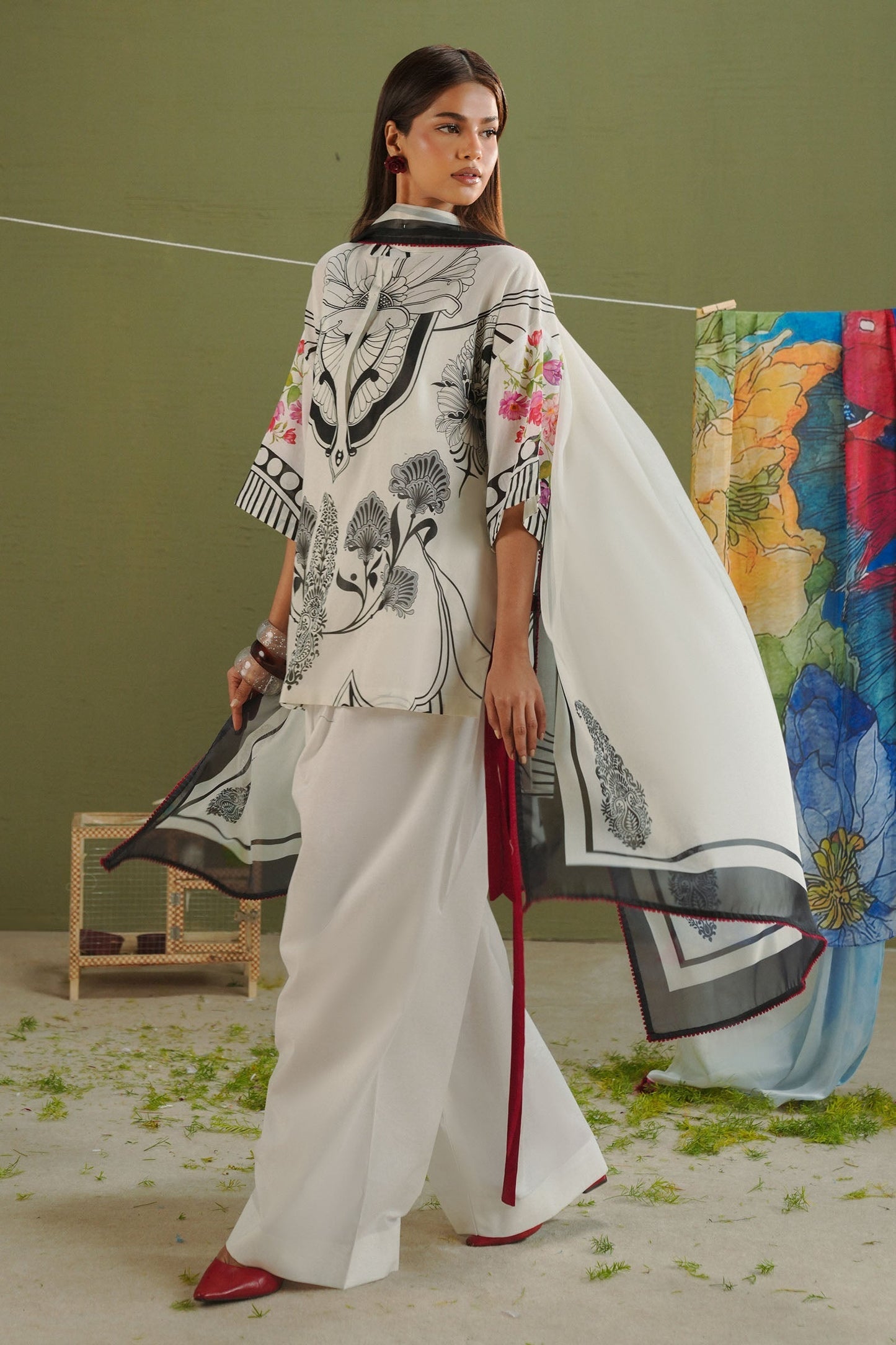 Zara Shahjahan | Coco Prints 26 | Raya-10A - Casual Dress - available at Maria Faisal in UK and USA.