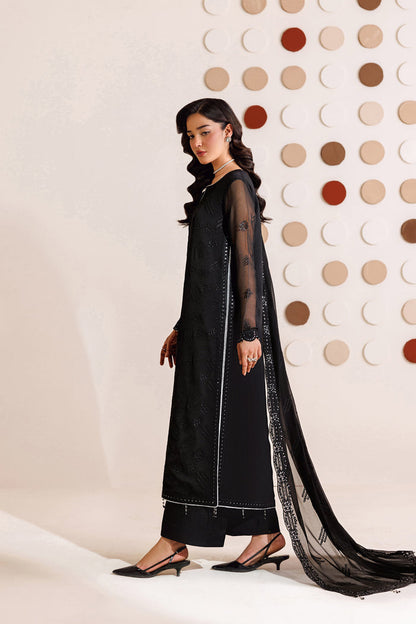 Farasha | Chiffon Threads 26 | Charcoal Whisper - Formal Dress - available at Maria Faisal in UK and USA.