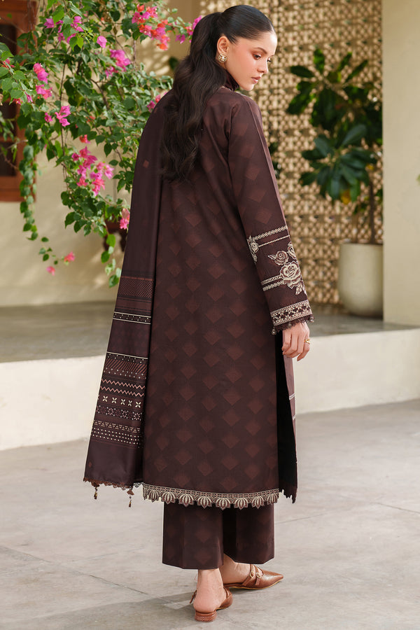 Farasha | Meline Premium Viscose 25 | Autumn Rose - Luxury Dress - available at Maria Faisal in UK and USA.