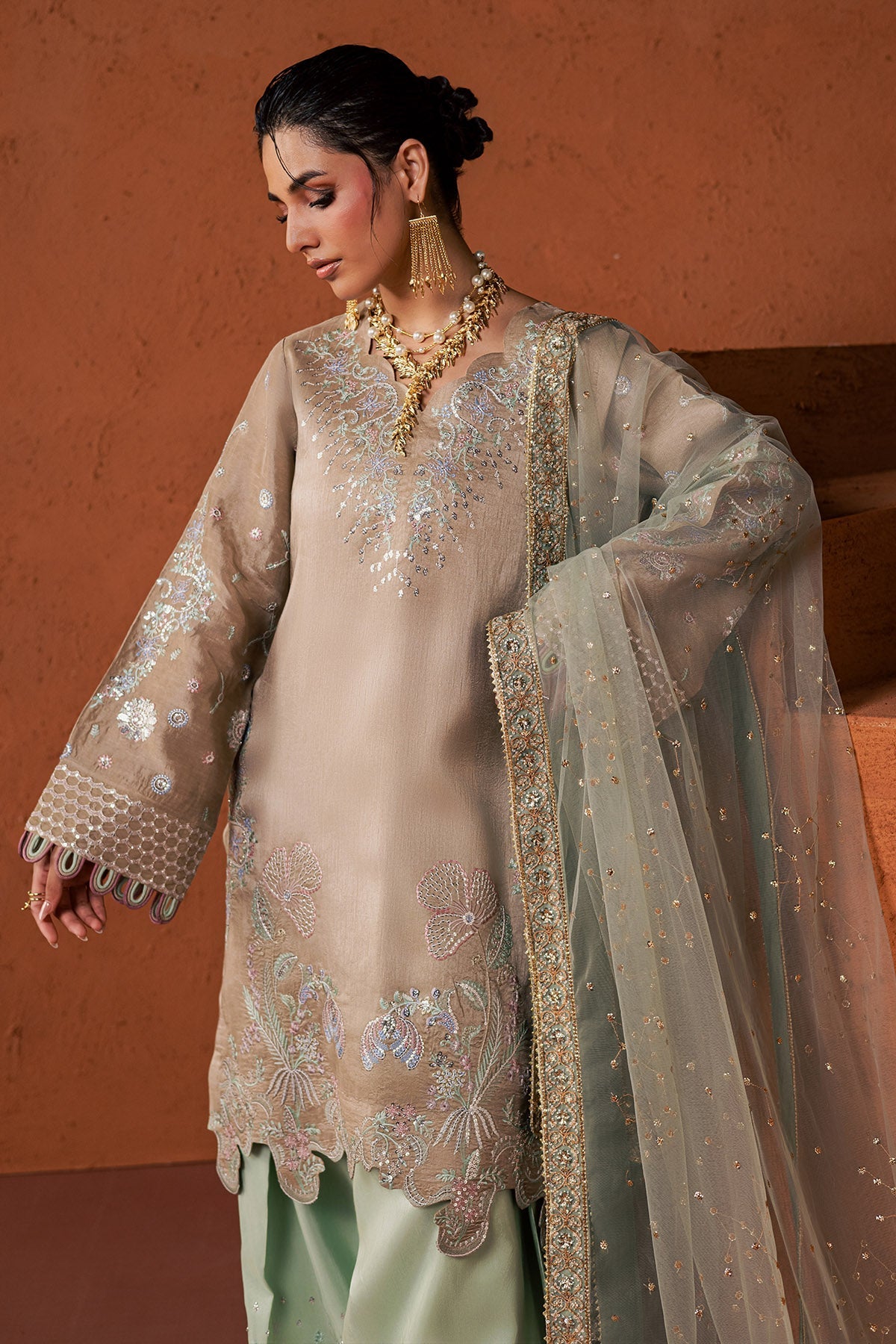Nureh | Fancy Formal 26 | NP-826 - Formal Dress - available at Maria Faisal in UK and USA.