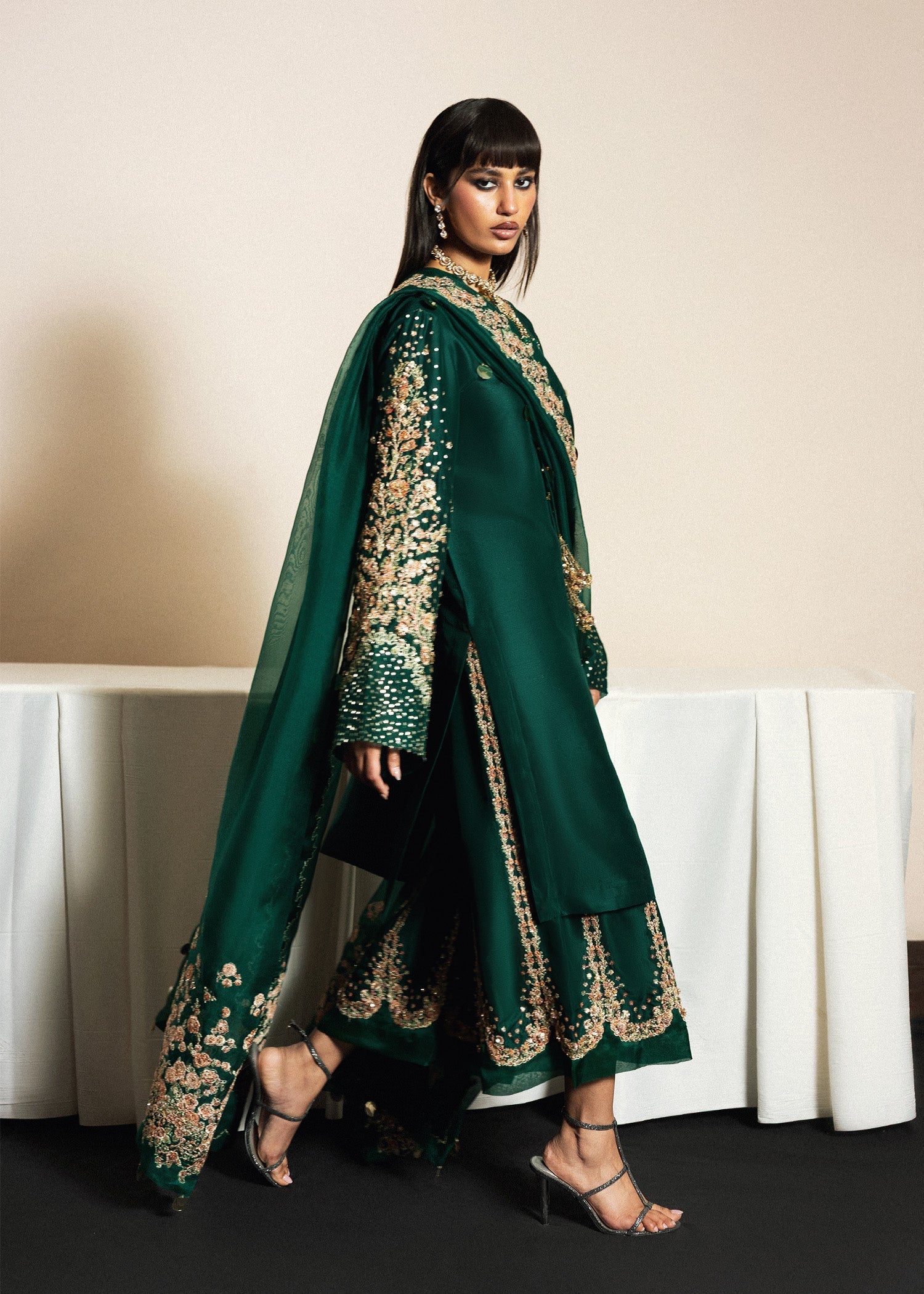 Hussain Rehar | Luxury Pret 26 | Noor Lepoque - Luxury Dress - available at Maria Faisal in UK and USA.