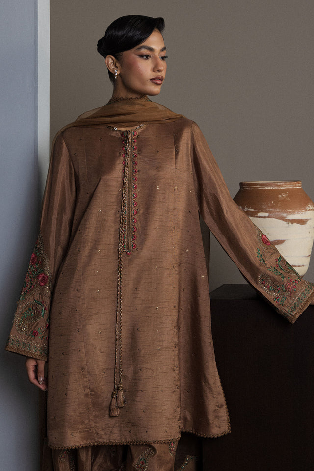 Zara Shahjahan | Festive 26 | Kahvaan - Luxury Dress - available at Maria Faisal in UK and USA.