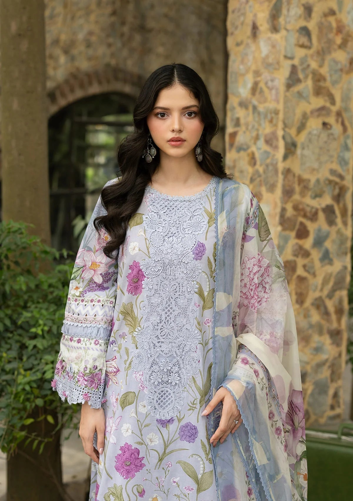 Elaf Premium | Signature Embroidered Lawn with Chiffon Collection 26 | ESG-5A ARIANA - Luxury Dress - available at Maria Faisal in UK and USA.