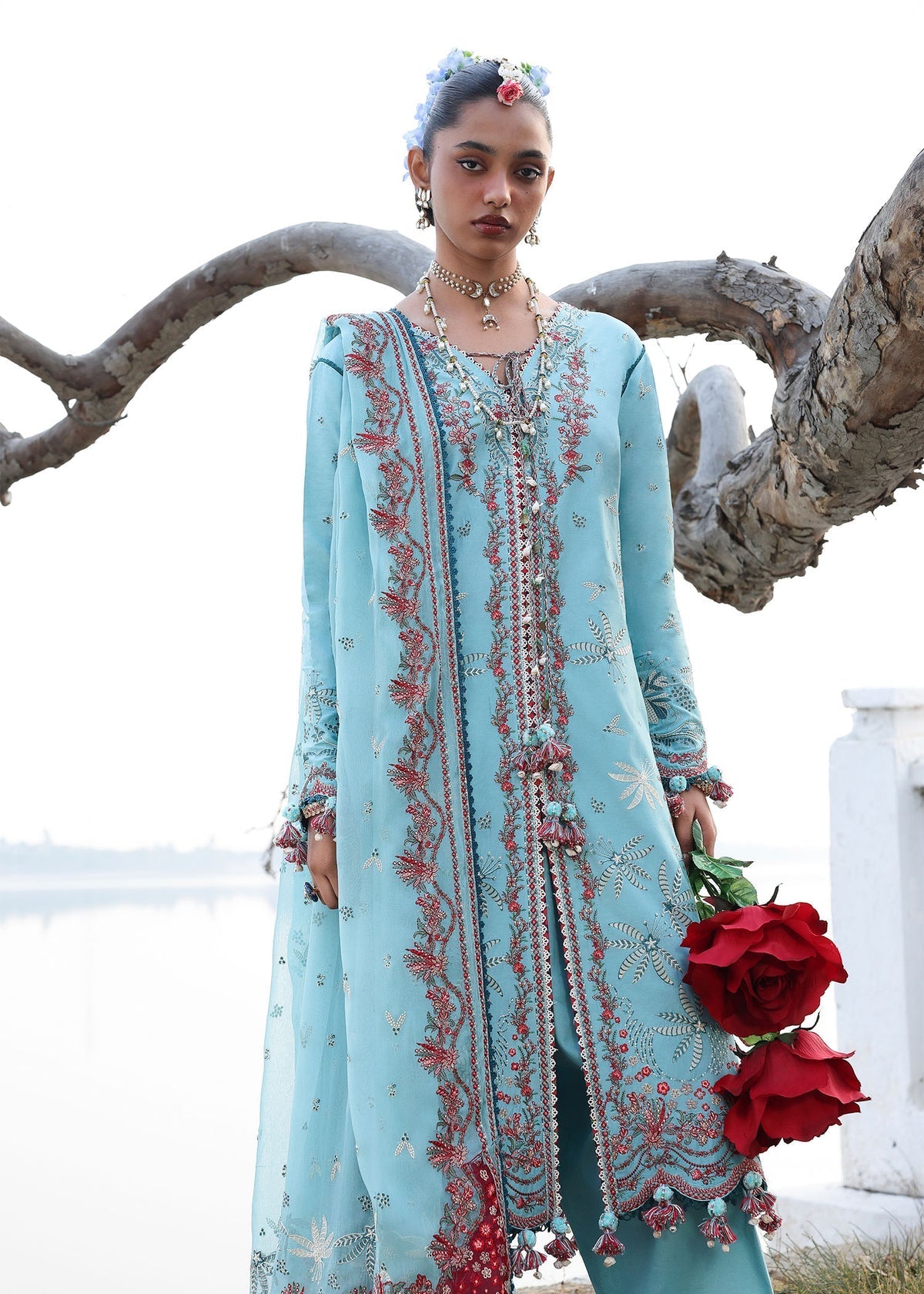Hussain Rehar | Kalabagh Luxury Lawn 26 | Sepher - Luxury Dress - available at Maria Faisal in UK and USA.
