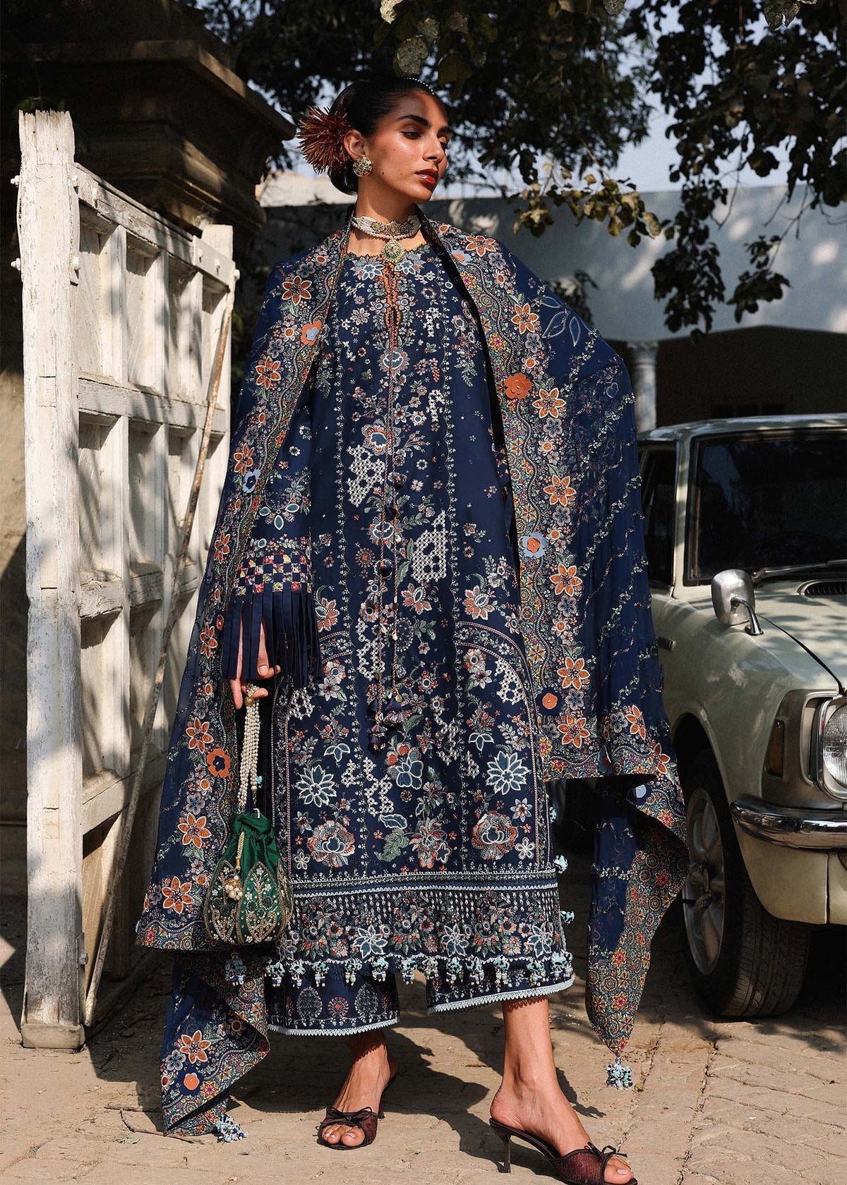 Hussain Rehar | Kalabagh Luxury Lawn 26 | Amalfi - Luxury Dress - available at Maria Faisal in UK and USA.
