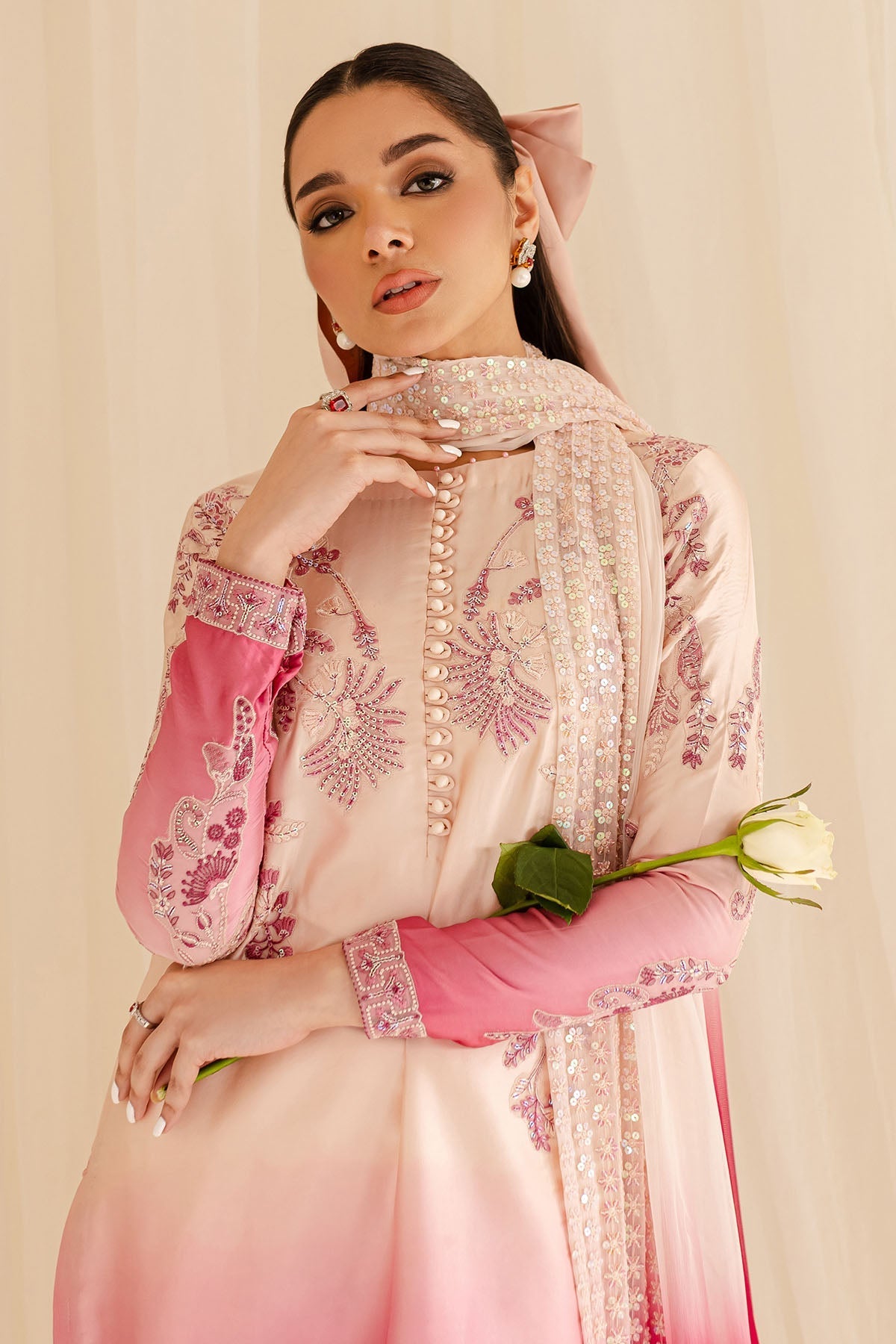Nureh | Shades of Summer | NP-600 - Luxury Dress - available at Maria Faisal in UK and USA.