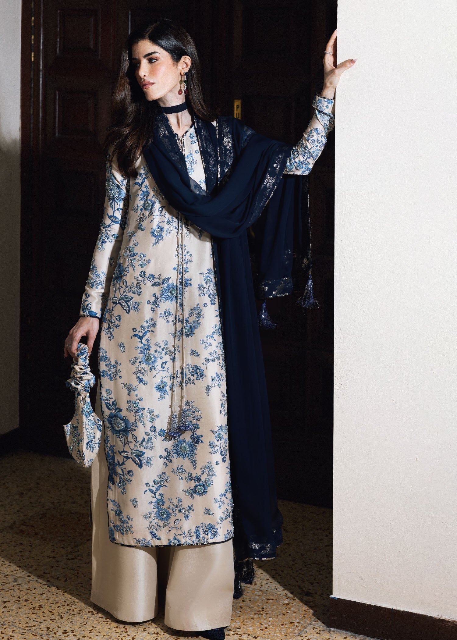 Hussain Rehar | Luxury Pret 26 | Azura Royale - Luxury Dress - available at Maria Faisal in UK and USA.
