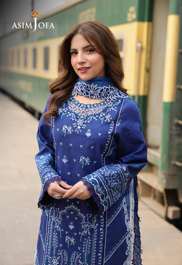 Asim Jofa | Summer Rhapsody | AJUBU-02 Embroidered Jacquard - Ladies Clothes - Maria Faisal